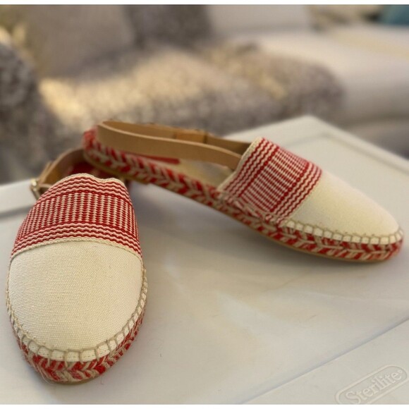 NEW Anthropologie x Maypol Women's Sandals Sz. 9.5 Red & White Espadrilles - Picture 2 of 13